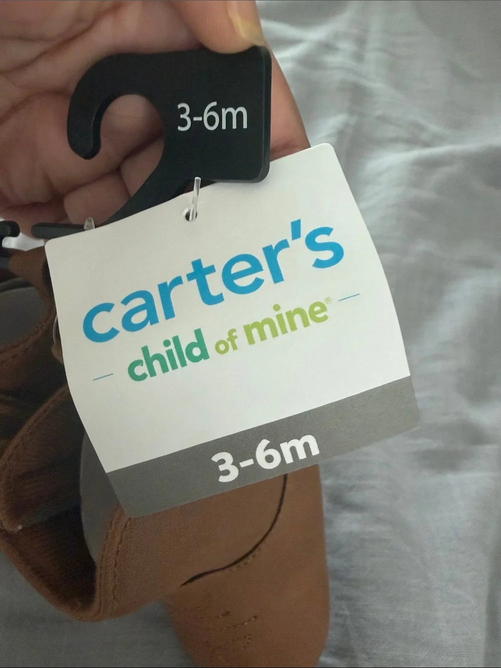 Carter's Tan Faux-Leather Baby Booties